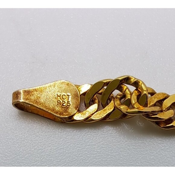 Vintage Italy HCT 925 Sterling Silver Gold Tone Smooth Twist Chain Bracelet - Picture 4 of 12